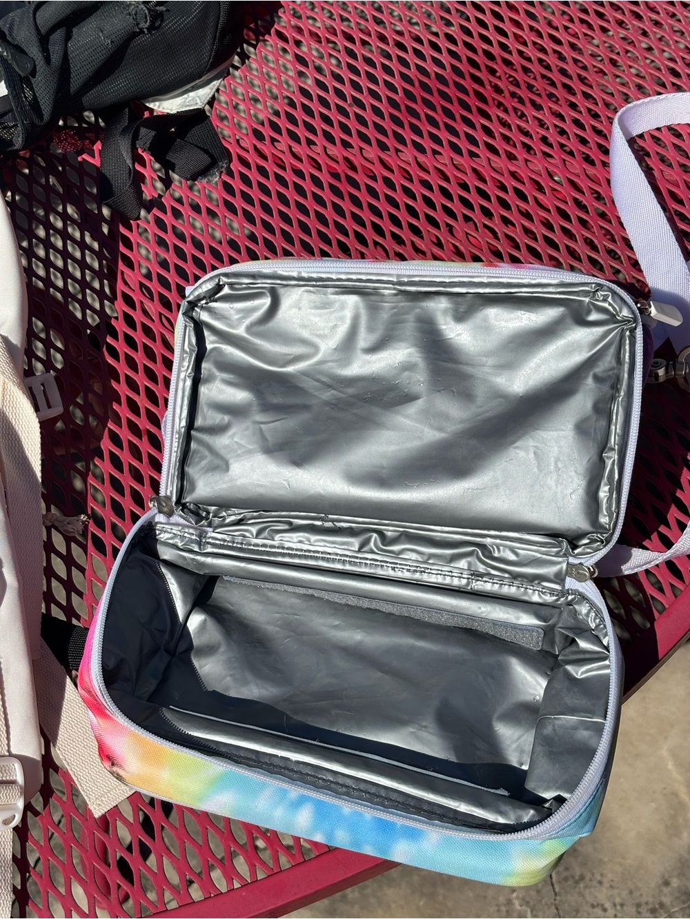 Tie-Dye Crossbody Insulated Lunchbox Bag - Pastel Rainbow - Picture 7 of 9